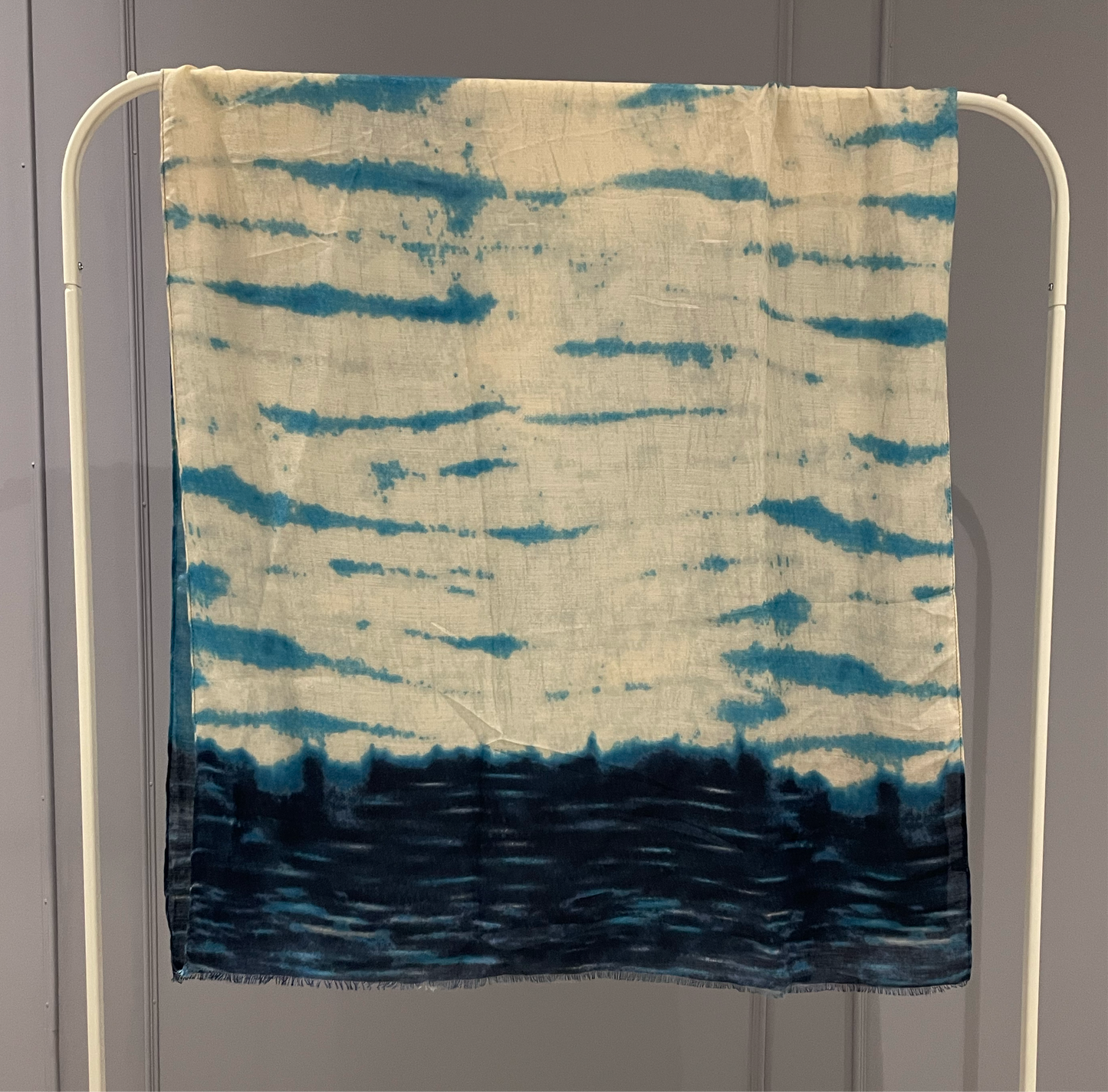 Tie Dye Ombré Printed Hijab Blue