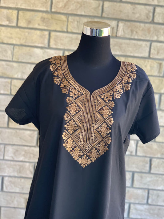 Comfy, breathable, stylish. The lounge wear that you need in your closet. Made with premium fabric, and embroidery on the front.  Material: Premium Cotton  Size chart provided (in inches)  Collection: Safiya Collection 2023  Colour may look different due to screen resolution.